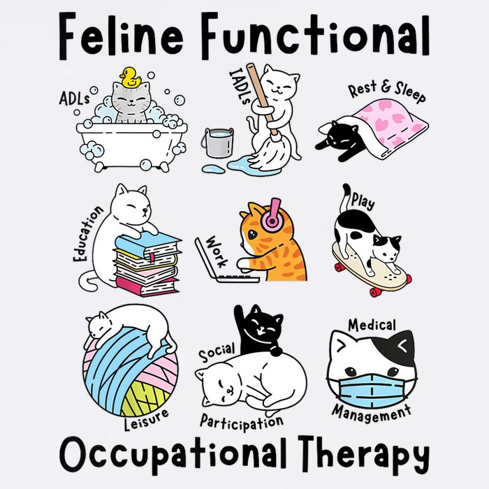 Feline Fun Cat Functional Occupational Therapy OT Therapist  Short Acrylic Beanie