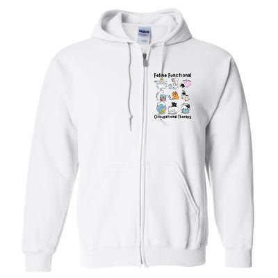 Feline Fun Cat Functional Occupational Therapy OT Therapist  Full Zip Hoodie