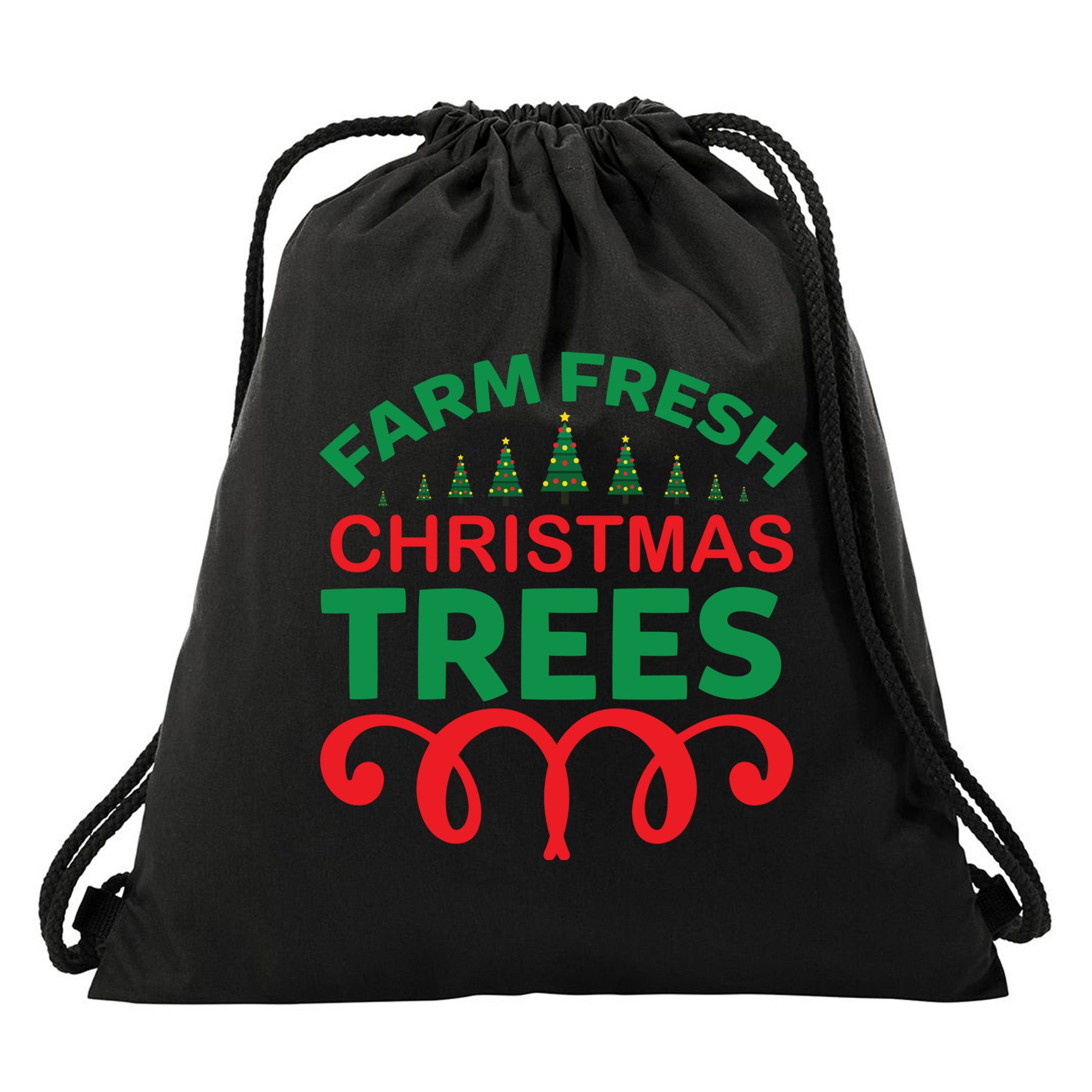 Farm Fresh Christmas Trees Drawstring Bag