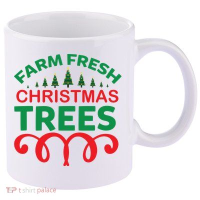 Farm Fresh Christmas Trees 11oz C Handle Ceramic Mug