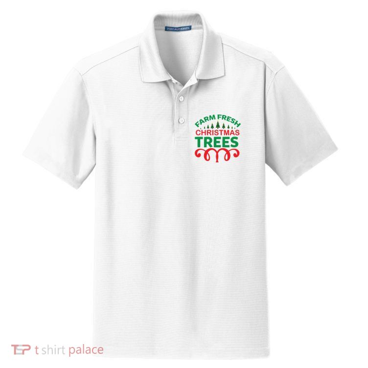 Farm Fresh Christmas Trees Dry Zone Grid Polo