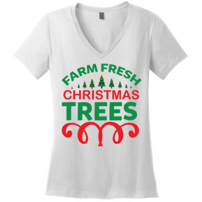 Farm Fresh Christmas Trees Women's V-Neck T-Shirt
