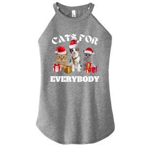 Funny Family Christmas Cat Lover Cats For Everybody Gift Women's Perfect Tri Rocker Tank