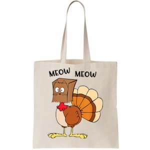 Funny Fake Cat Meow Turkey Thanksgiving Cat Love Fall Y'All Tote Bag