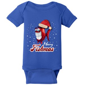 Funny Fishing Christmas Tree Merry Fishmas Gift Baby Bodysuit