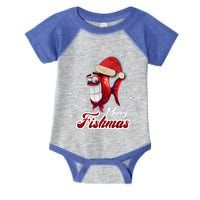 Funny Fishing Christmas Tree Merry Fishmas Gift Infant Baby Jersey Bodysuit