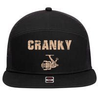 Funny Fishing Cranky Fishing Reel 7 Panel Mesh Trucker Snapback Hat
