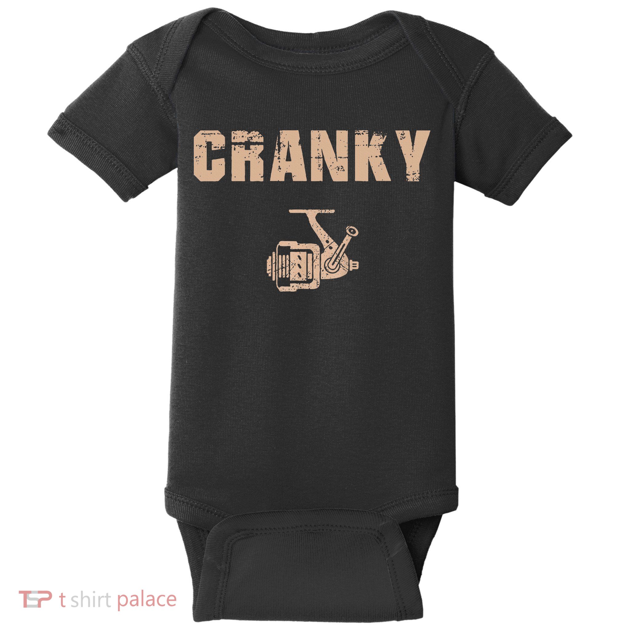 Funny Fishing Cranky Fishing Reel Baby Bodysuit