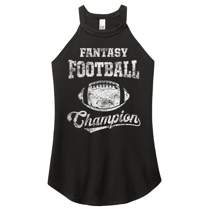Fantasy Football Champion Funny League Draft Party Champ Women's Perfect Tri Rocker Tank