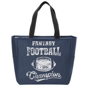 Fantasy Football Champion Funny League Draft Party Champ Zip Tote Bag