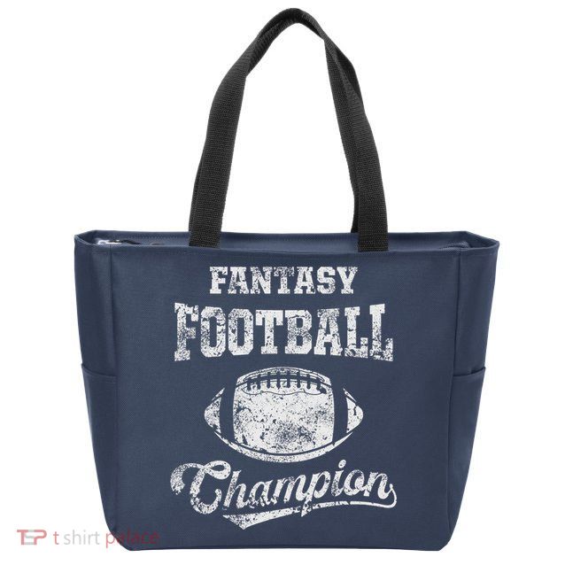 Fantasy Football Champion Funny League Draft Party Champ Zip Tote Bag