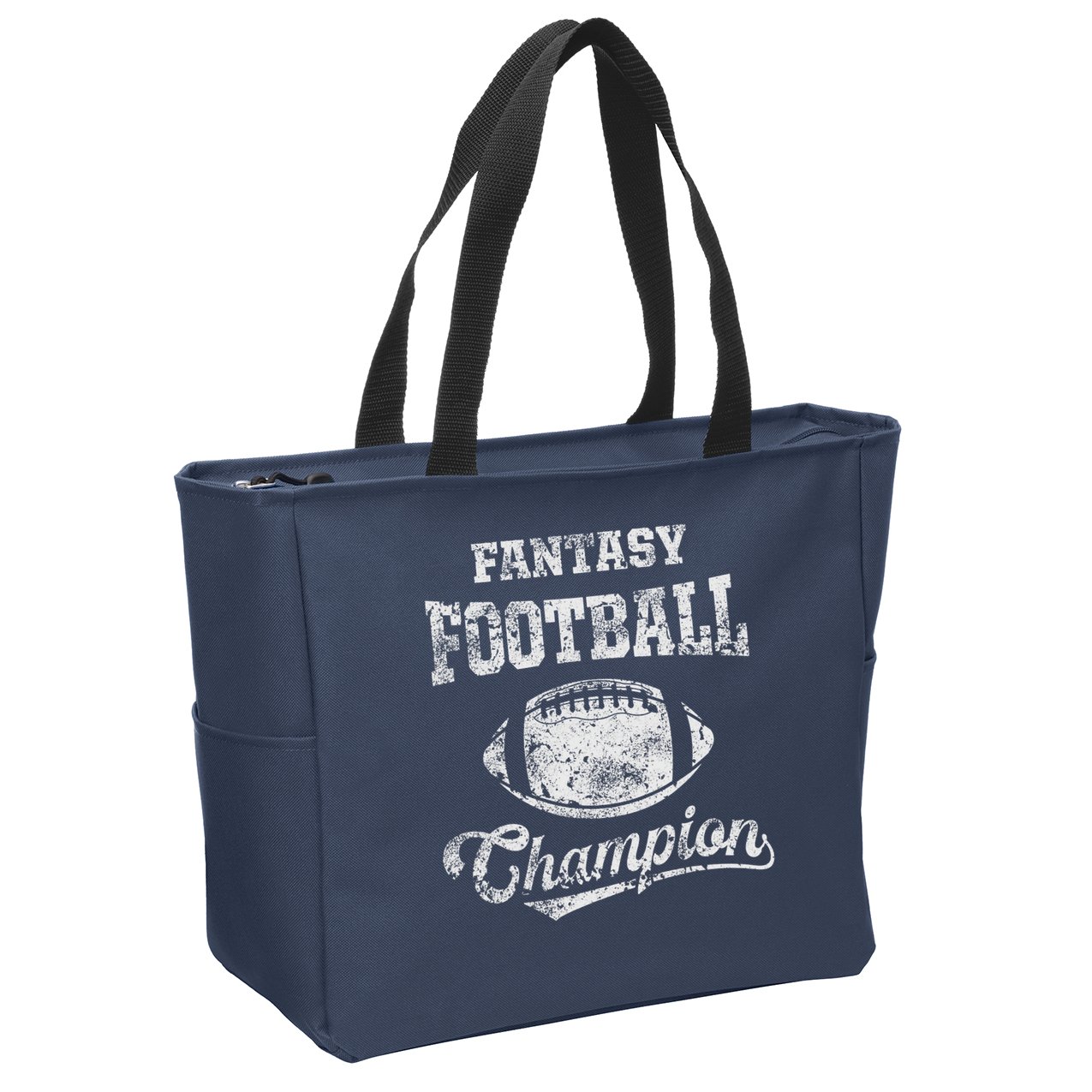 Fantasy Football Champion Funny League Draft Party Champ Zip Tote Bag
