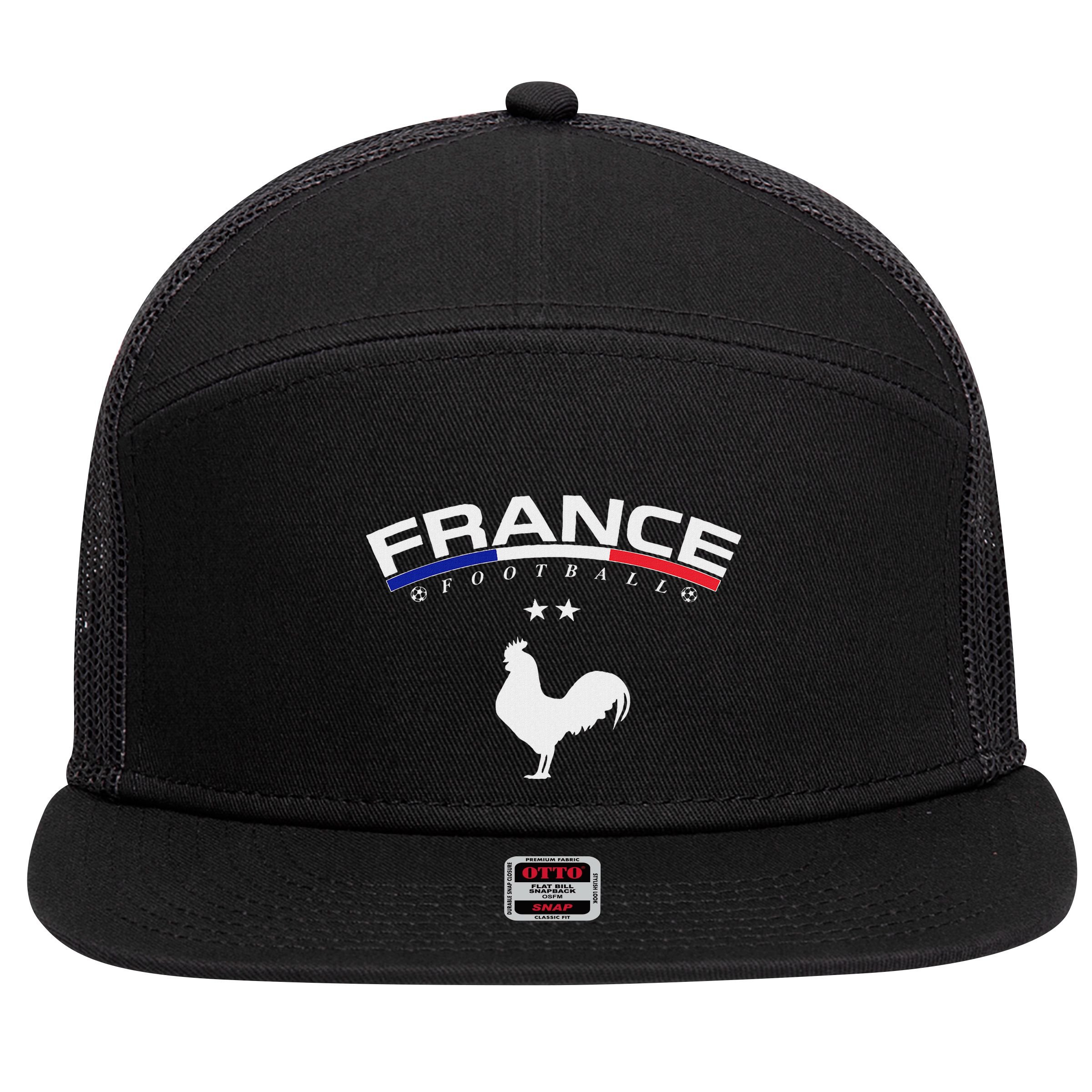 France Football Coq 7 Panel Mesh Trucker Snapback Hat