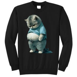 Funny Fat Cat Art Design Fat Kitten Cat Lover Sweatshirt