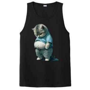 Funny Fat Cat Art Design Fat Kitten Cat Lover PosiCharge Competitor Tank