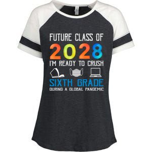 Funny Future Class Of 2028 Im Ready To Crush Sixth Grade Gift Enza Ladies Jersey Colorblock Tee