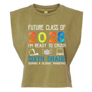 Funny Future Class Of 2028 Im Ready To Crush Sixth Grade Gift Garment-Dyed Women's Muscle Tee