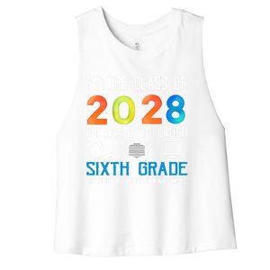 Funny Future Class Of 2028 Im Ready To Crush Sixth Grade Gift Women's Racerback Cropped Tank