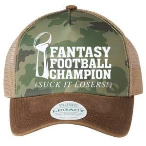 Fantasy Football Champion Suck It Losers Funny Winner Legacy Tie Dye Trucker Hat