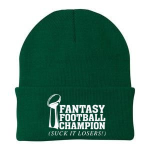 Fantasy Football Champion Suck It Losers Funny Winner Knit Cap Winter Beanie