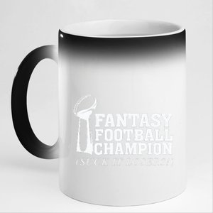 Fantasy Football Champion Suck It Losers Funny Winner 11oz Black Color Changing Mug