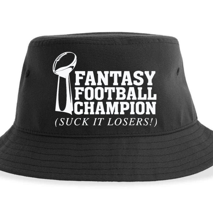 Fantasy Football Champion Suck It Losers Funny Winner Sustainable Bucket Hat