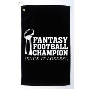 Fantasy Football Champion Suck It Losers Funny Winner Platinum Collection Golf Towel