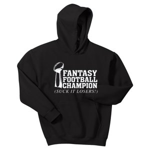 Fantasy Football Champion Suck It Losers Funny Winner Kids Hoodie