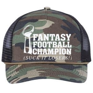 Fantasy Football Champion Suck It Losers Funny Winner Retro Rope Trucker Hat Cap