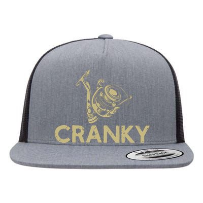 Funny Fishing Cranky Fishing Reel Gits Flat Bill Trucker Hat