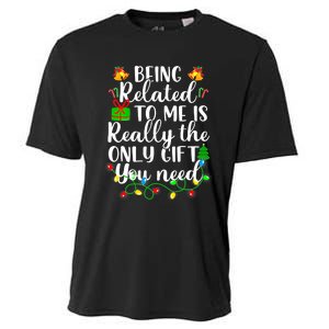 Funny Family Christmas Man Being Related To Me Cooling Performance Crew T-Shirt