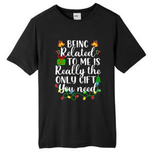 Funny Family Christmas Man Being Related To Me Tall Fusion ChromaSoft Performance T-Shirt