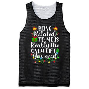 Funny Family Christmas Man Being Related To Me Mesh Reversible Basketball Jersey Tank