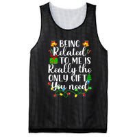 Funny Family Christmas Man Being Related To Me Mesh Reversible Basketball Jersey Tank