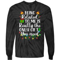 Funny Family Christmas Man Being Related To Me Tie-Dye Long Sleeve Shirt