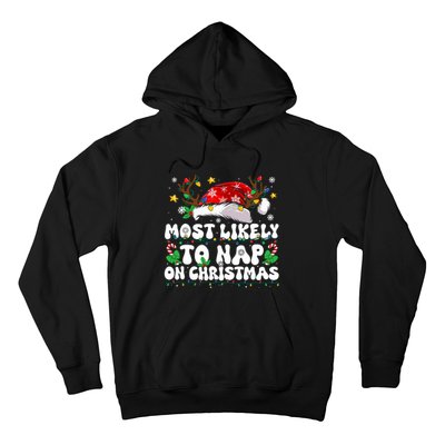 Funny Family Christmas Most Likely To Nap On Christmas Hoodie