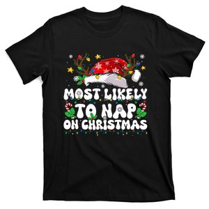 Funny Family Christmas Most Likely To Nap On Christmas T-Shirt