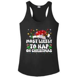 Funny Family Christmas Most Likely To Nap On Christmas Ladies PosiCharge Competitor Racerback Tank