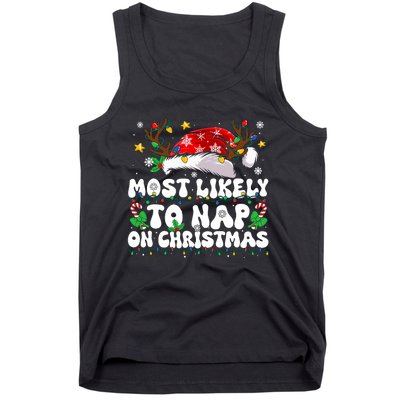 Funny Family Christmas Most Likely To Nap On Christmas Tank Top