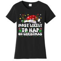 Funny Family Christmas Most Likely To Nap On Christmas Women's T-Shirt