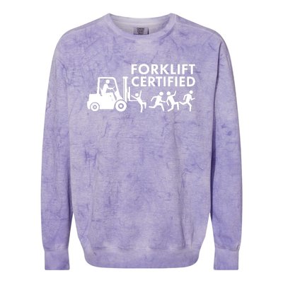 Funny Forklift Certified Colorblast Crewneck Sweatshirt