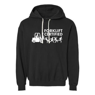 Funny Forklift Certified Garment-Dyed Fleece Hoodie