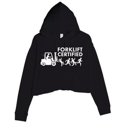 Funny Forklift Certified Crop Fleece Hoodie