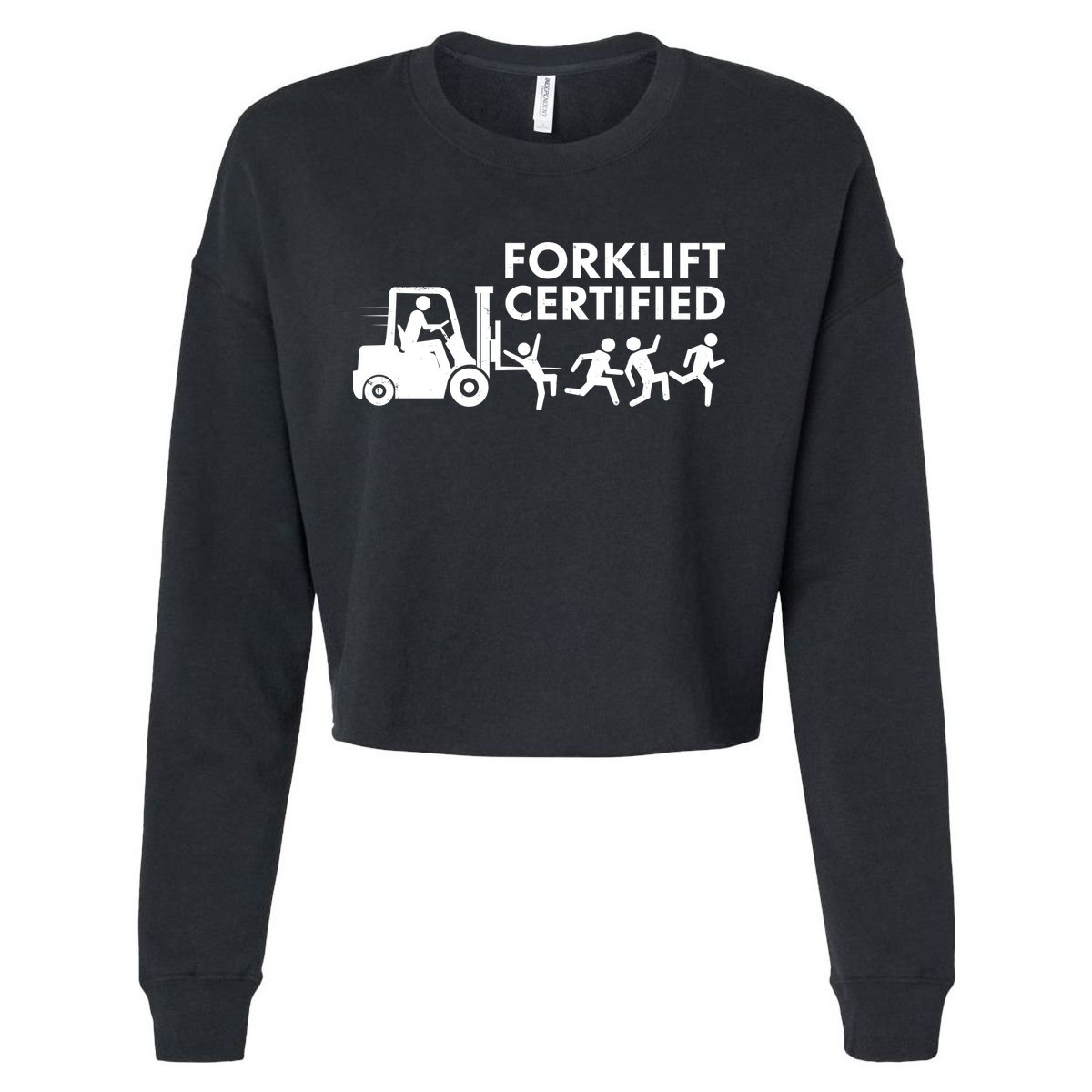 Funny Forklift Certified Cropped Pullover Crew