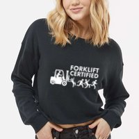 Funny Forklift Certified Cropped Pullover Crew