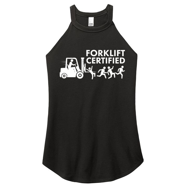 Funny Forklift Certified Women's Perfect Tri Rocker Tank