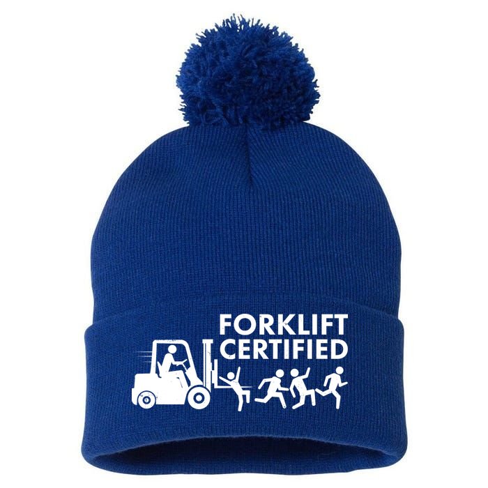 Funny Forklift Certified Pom Pom 12in Knit Beanie