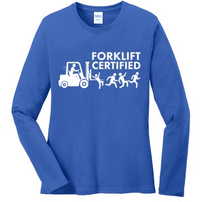 Funny Forklift Certified Ladies Long Sleeve Shirt
