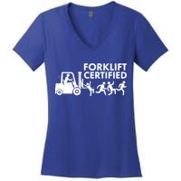 Funny Forklift Certified Women's V-Neck T-Shirt