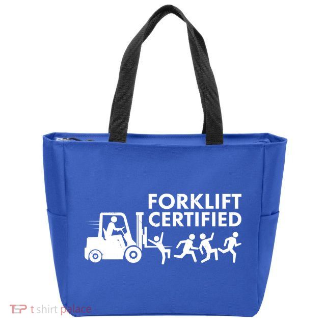 Funny Forklift Certified Zip Tote Bag